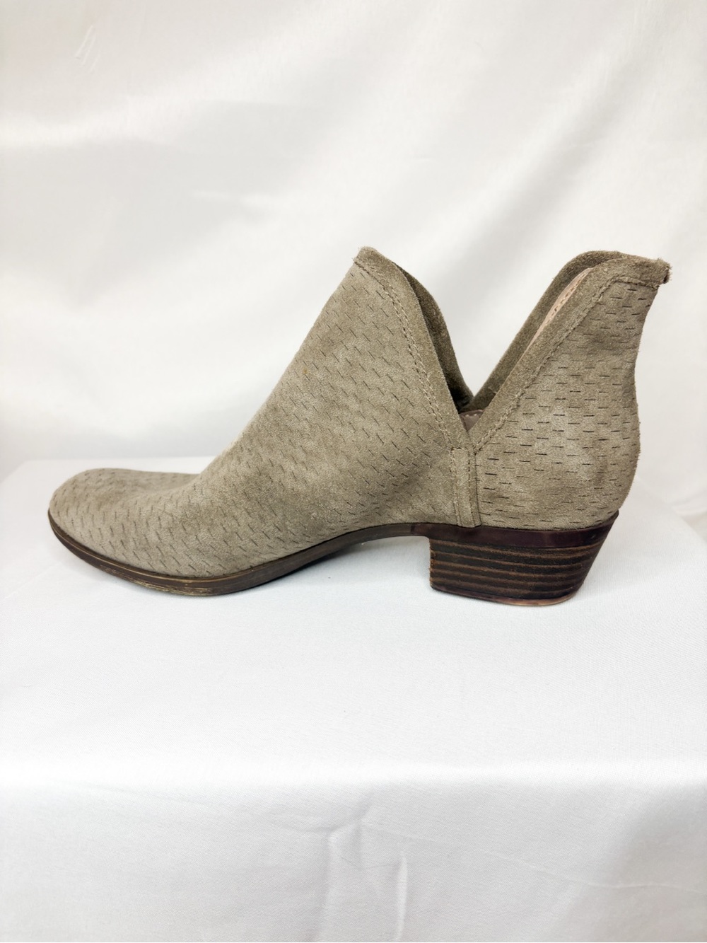 Lucky Brand Taupe Suede Slip-On Ankle Booties - Picture 2 of 4